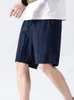 Shorts masculinos respirável secagem rápida praia para homem 2024 verão moda masculina sólida casual fundo solto cordão meia calças roupas