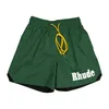 Nowy Rhude Men's Shorts Designer oddychający szorty plażowe mężczyźni kobiety swobodne siatki oddychanie ponadwymiarowe rhude szorty talii sznurki amerykańskie rozmiar s-xl