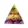 Orgonite Arbre de Vie Péridot Pyramide Cristaux de Guérison pour la Protection Méditation Yoga Générateur d'énergie Figurines Miniatures TB 210225l