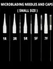 HELA 50 PCS 1R3R5R5F7F Små storlek Disponerbar Permanent Makeup Pen Nål Tips Traditionella nålkåpor för tatueringsmaskin187f1138738