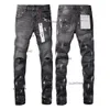 Streetwear Men's Purple Designer Jeans Fashion Brand Distressed Ripped Bikers Womens Denim Cargo for Men Hole Pants