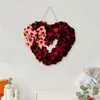 Guirlande de fleurs décoratives pour porte de la saint-valentin, couronnes romantiques en forme de cœur pour la décoration de la maison de la saint-valentin, devant d'amour