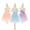 Scene Wear Performance Ballet Tutu Dress Gymnastics Leotard paljetter Långa klänningar Girls Princess Ballerina Dance Costume Party