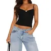 Women's Tanks Women Sexy Backless Sleeveless Slim Fit Low Cut Cami Tops Y2k Spaghetti Strap Ribbed Knit Lace Trim Tank Top