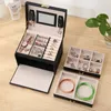 Jewelry Organizer Large Jewelry Box Multi-Layer Jewelry Casket Makeup Storage Makeup Organizer Leather Beauty Travel Box 240122