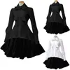 Casual Kleider Europa und die Vereinigten Staaten Gothic Kleid Frauen Halloween Kostüme Vintage Revers Hemd Für Langarm Party