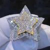 Bijoux de créateur personnalisés Moissanite Punk Hip Hop, nouvelle bague de bijoux Ice Out certifiée VVS 925 argent Gold351D