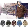 Camicie casual da uomo di marca 2024 camicia di flanella scozzese invernale per uomo spesso caldo manica lunga in pile con cappuccio in cotone Mens Dropship Camisa Masculina