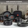 Zestawy naczyń kuchennych Ultimate Hard Anodisted Nonstick Set 12 -UCEK SAFE SAFE SAFE 400F LID LID I PANE Black