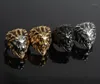 2020 or argent couleur Lion 039s tête hommes Hip hop anneaux mode punk forme animale anneau mâle Hiphop bijoux cadeaux 19136373