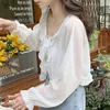 Szaliki owinięte kobiety Summer Poncho Słońca Ochrona słońca Cape w stylu Korean Shawl Krótki płaszcz z filtrem przeciwsłonecznym koronkowy kardigan