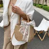 Shoulder Bags Boemia Lace Straw Bag Women andmade Raan Beac Large Capacity andle Vacation Travel Lady Purse TotH24219