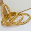 Dubai Goud Kleur Armbanden Voor Vrouwen Vergulde Indiase Afrikaanse Harde Armbanden Charme Bruiloft Ethiopische Arabische Hand Sieraden Luxe 240122