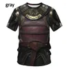 Men's T Shirts Medieval Armor 3D Print Shirt Casual Funny Round Neck Short-sleeved T-shirt