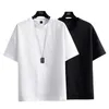 Short Sleeved T-shirt Mens Solid Color Trendy Brand Half Summer Clothing Slim Fit