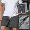 Varor shorts elastisk midja tunna löst fickor jacka hålla sval borstad solid sommarvaror shorts herrkläder 240219