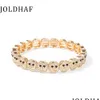 Bangle Trendy Happy Shape Beads Bracelets For Women Gold Color Plated Inlaid Zirconia Elastic Bangles Luxtury Gift Jewelry Drop Deliv Dhfur