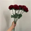 Modern Elegance Simulation Flower Home Decoration Dining Table Knitted Rose Single Bouquet Wedding Artificial Flower