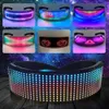 New Style Halloween LED DJ Bluetooth DIY Luminous Rave Glasses Dynamically Change Glass Neon Light Up Costume Party Sunglass Famous Brand