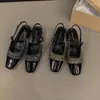 Elbise ayakkabıları seksi siyah topuklu kadınlar yaz partisi kare ayak parmağı orta topuklu sandalet zarif çiçek slingback pompalar moda stiletto