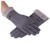 Gants d'hiver pour femmes, gants chauds et élégants, mitaines de luxe avec nœud papillon, polaire thermique épaisse, guantes mujer3003563