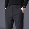 Herenbroek MINGYU merk dik casual zakelijk stretch slim fit elastische taille jogger Koreaanse klassieke zwart grijze broek mannelijk