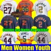 Aangepaste S-4XL 2024 mannen vrouwen jeugd honkbalshirts JOSE ALTUVE GEORGE SPRINGER MICHAEL BRANTLEY YULI GURRIEL ALEX BREGMAN HOUSTON KYLE TUCKER ASTROS CRAIG BIGGIO