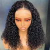 Klasa 12A 10A Peruwiańskie Indian Brazylijski Kinky Curly 4x4 Przezroczysta koronkowa peruka 16 -calowa 100% Raw Virgin Remy Human Hair
