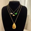 Fashion Famous Brand Water Drop Gold Silver Necklace Women Top Quality Luxury Jewelry Europe America Designer Trend 240118