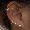 Hoop Earrings 2PC Little Huggies Tragus Piercing Girls Women Tiny Crystal Zirconia Pendant Cartilage Jewelry