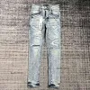 Denimbyxor Mens Purple Designer Jeans Motorcykelstil Män svarta byxor avancerad kvalitet rak casual sweatpants designers joggar byxa