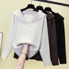 Women's Sweaters Large Size Sweater For Women 2024 Vintage Fashion Elegant Ladies Knitwear Tops Long Sleeve V-neck Chic Jumpers Mujer