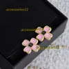 Stud Brand Luxury Sweet Flower Designer Charm Earrings Studs For Women Retro Vintage 18K Gold Black Pink Love Earring Earings Ear Rings smycken Present Nyaste ankomst