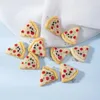 Encantos sansango 10 pçs bonito resina triângulo pizza comida simulado pingente para jóias kawaii colar brinco acessórios diy