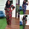 Roupas étnicas Lantejoulas Vestidos Longos Africanos para Mulheres 2024 Tradicional Nigéria Flor Impressão Slit Caftan Vestido Abaya Musulman Robe Femme