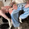 Pantaloni da donna Pigiama invernale unisex accogliente elefante cartone animato per coppie Pantaloni da notte caldi in peluche spessi con lunghi