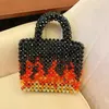 TOTEES 2024 Volcano Paern Beaded Baged Party Designer andBags for Women Exclusive andMade Andle PursesBeac Acrylic Toteh24219