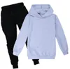 Sweat à capuche et pantalon en coton pour enfants, 2 pièces, ensemble de vêtements à la mode pour garçons et filles, costume de Jogging pour enfants, personnalisation entière, 219O7857575