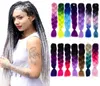 Ombre Three Colors Synthetic Xpression Braiding Hair 24inches 100gpack Jumbo Braids Kanekalon Xpression Braiding Hair Crochet Bra5588219