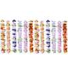 Guirlande de fleurs décoratives, 6 pièces, collier de fleurs hawaïennes, maquillage Luau pour Banquet