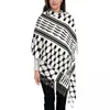 Berets Female Large Palestinian Keffiyeh Pattern Scarves Winter Fall Soft Warm Tassel Shawl Wraps Palestine Arabic Hatta Kufiya Scarf