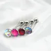 50pcslot Steel Tongue Ring Bar Nipple Straight skivstång Candy Color Body Piercing Smycken 16x16x57mm 240127