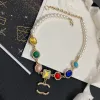 Gemstone halsbandsdesigner för kvinnor charm chokers guldkedjor med stämpel matt guld bokstav hänger c mode damer halsband bröllop smycken tillbehör