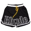 RHUDE Shorts pour hommes Shorts de plage respirants de haute qualité basket-ball rue femmes décontracté maille piste surdimensionné Shorts taille cordon Rhude shorts taille américaine S-XL