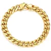 Davieslee 11mm Male Bracelet Cuban Curb Link Chain 316L Stainless Steel Bracelet for Men Boys Gold Silver Color 8 9 inch DHB514285O