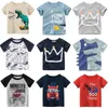 T-shirt per ragazzi maglietta per ragazzi 2-9 anni Cartoon Animal Childrens T-Shirt Childrens Cotton Short Shorte Summer Top Dinosaur Stampa di squalo da cero