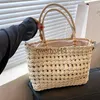 Totes Casual Raan grande capacité fourre-tout Design de luxe en osier tissé femmes Soulder sac à bandoulière et sac Beac paille voyage BasketH24219