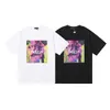 Drucken Sie mehrfarbige lila lässige Buchstaben-Designer-Baumwoll-lose Herren-T-Shirts und Damen-Kurzarm-High-Street-Hip-Hop-Bewegungs-atmungsaktives Hemd S-XL 80Z0