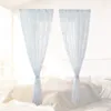 Curtain Floral Half Shading Tulle Sheer Rod Voile Decorative Window Screening Home