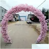 Couronnes de fleurs décoratives artificielles fleurs de cerisier fausses guirlandes de fleurs blanc rose rouge violet disponible 1 m/pièces pour mariage bricolage D Dhqr7